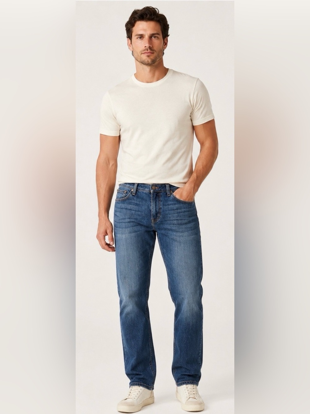 Seven7 Premium Dark Wash Mid-Rise Straight Fit Jeans 36X32 Style SN1364